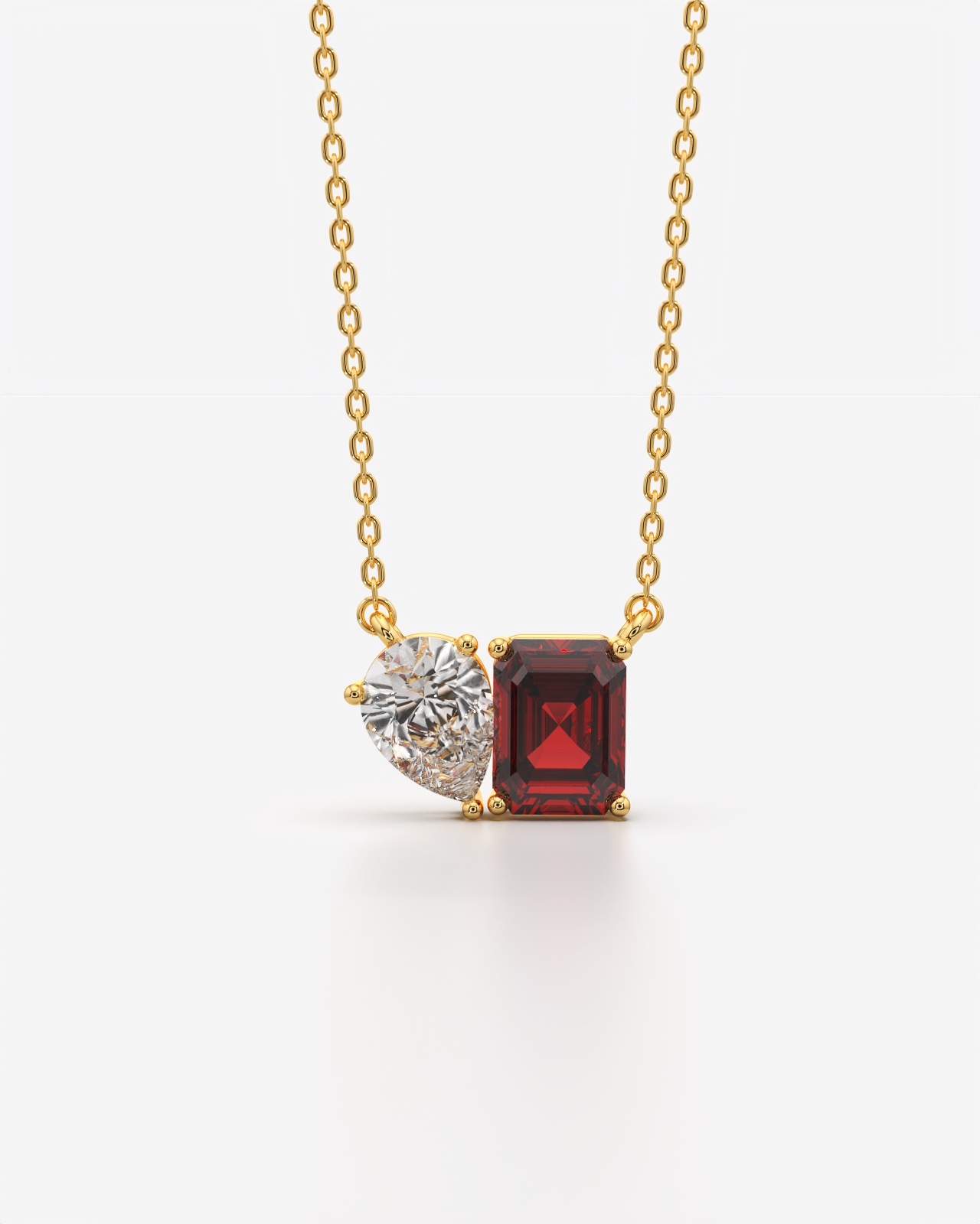 Dual Stone Crystal Pendant Necklace