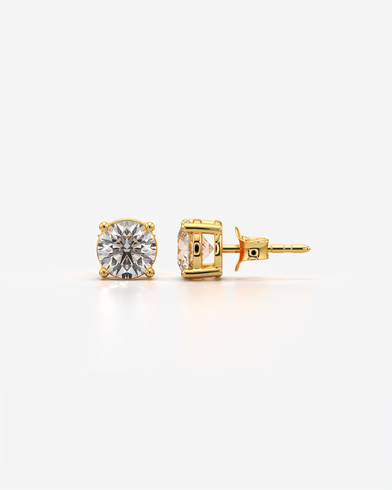 Brilliant Round Cut Solitaire Stud Earring