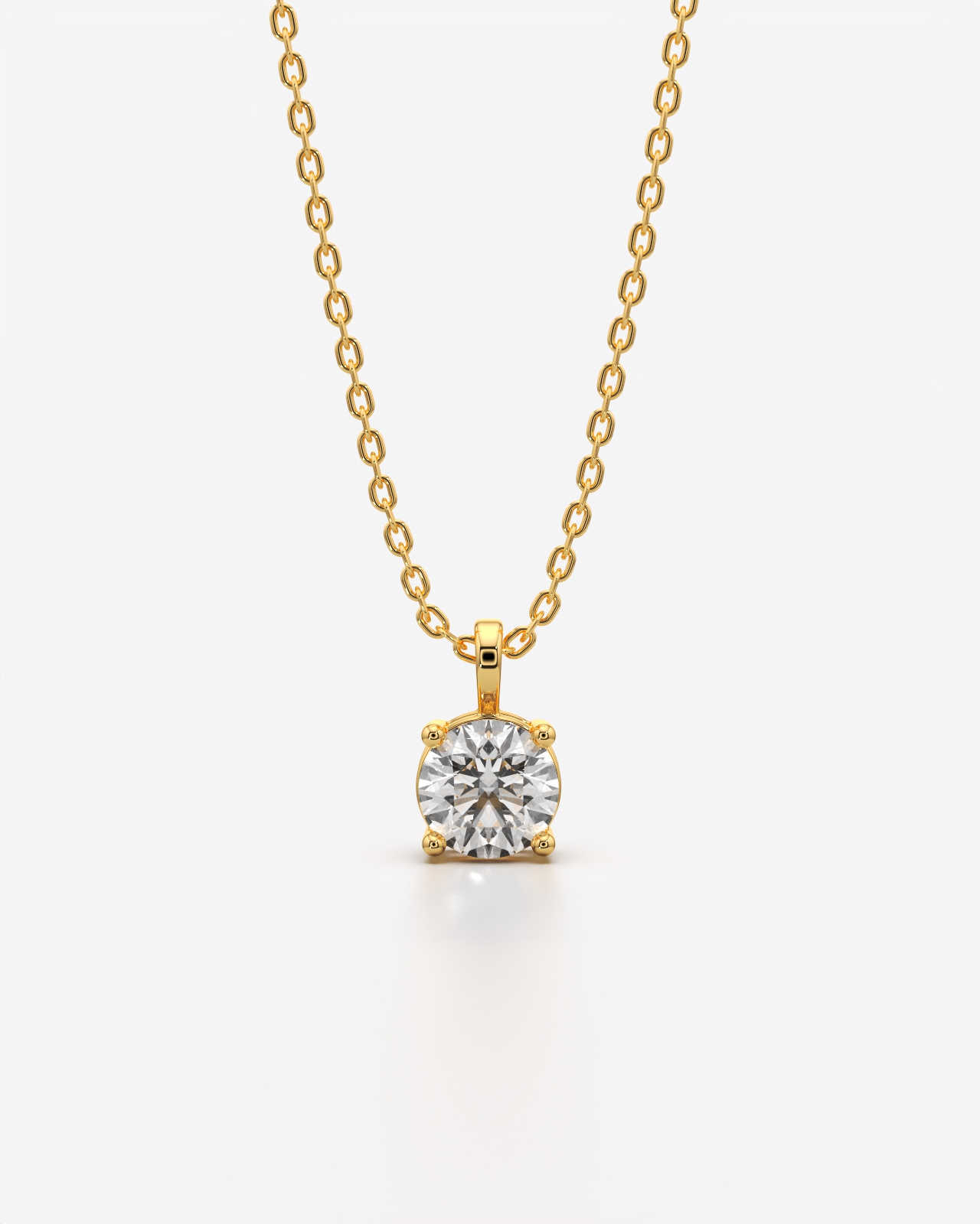 Classic Round Solitaire Pendant Necklace