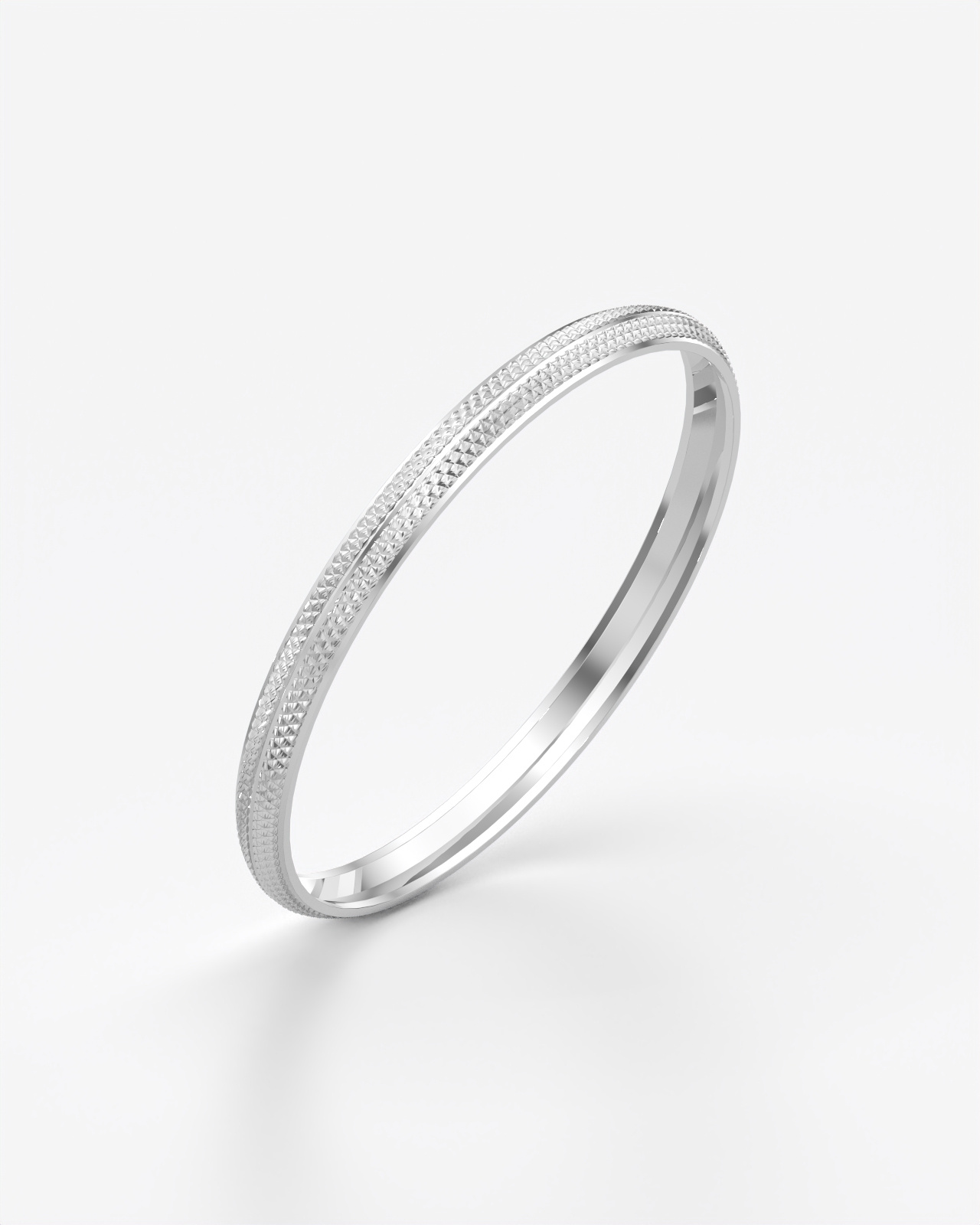Textured Weave Pattern Slim Bangle Bracelet
