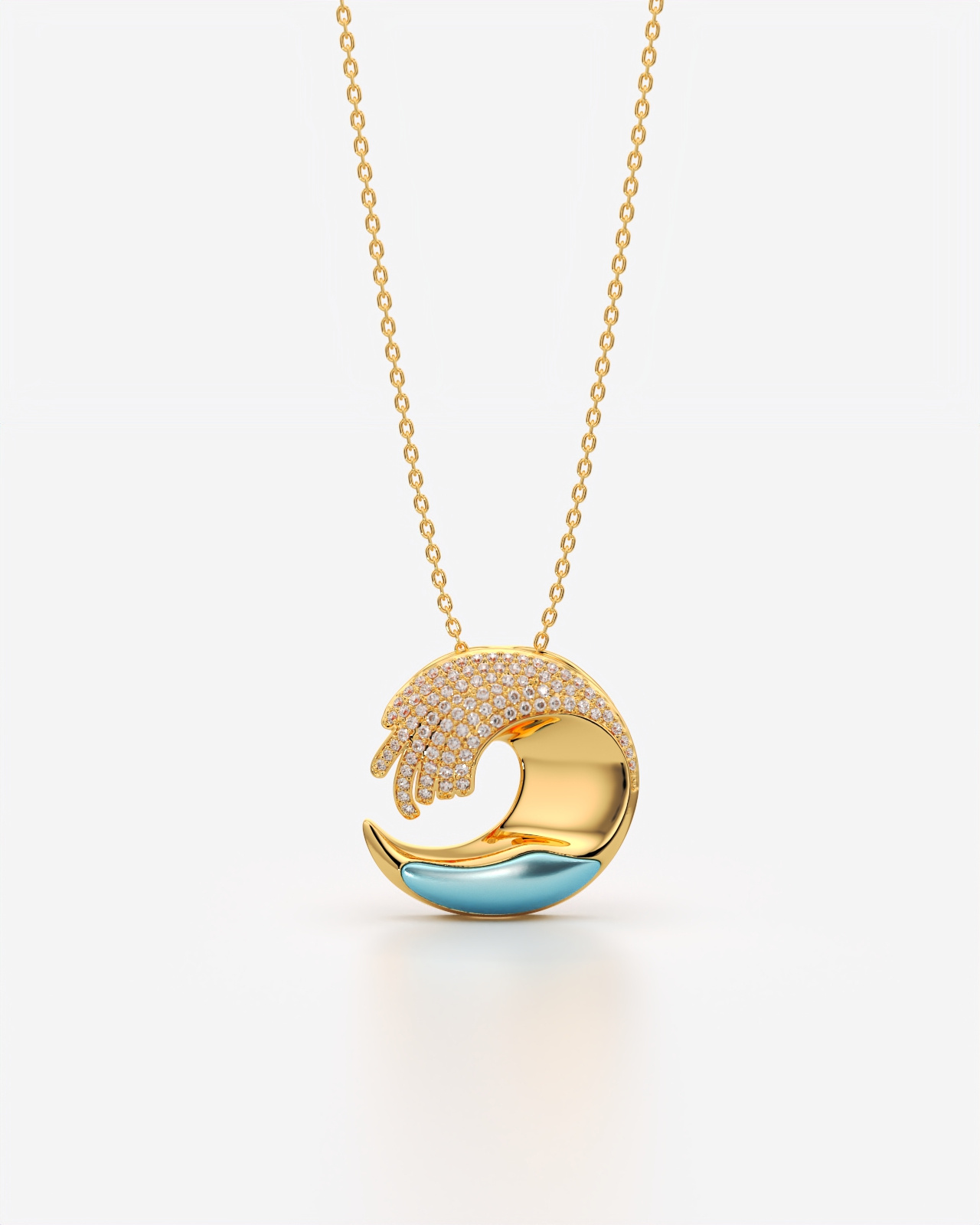 Ocean Wave Pendant Necklace